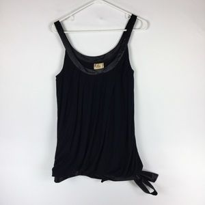Paige Womens Large Black Fancy Tank Top Bow Tie. B